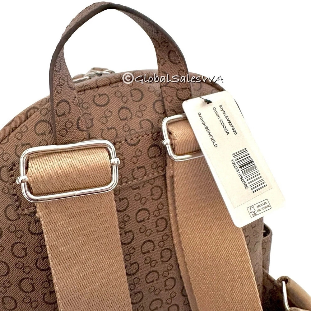 GUESS Brown Patterned Backpack - Picture 2 of 2